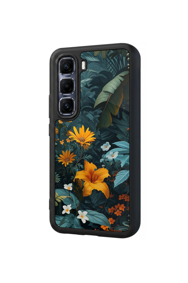 Infinix Hot 60 Pro Plus Uyumlu Botanik Tasarımlı Glossy Premium Kılıf