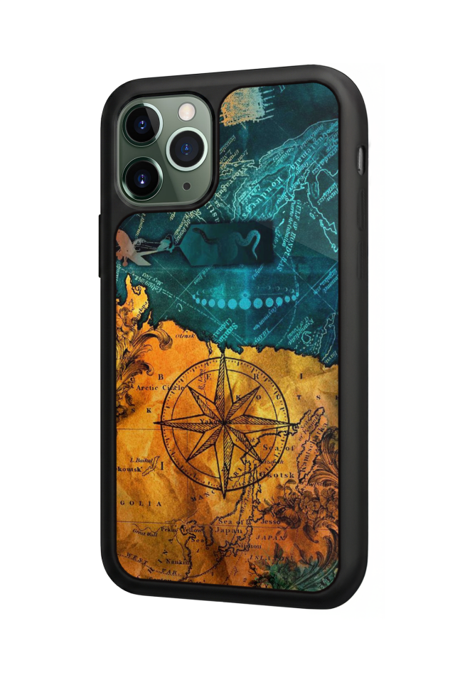 iPhone 11 Pro Uyumlu Harita Tasarımlı Glossy Premium Kılıf