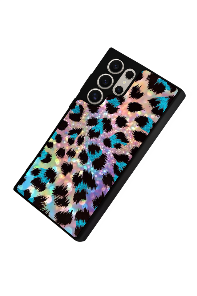 Samsung Galaxy S23 Ultra Uyumlu Hologram Leopar Tasarımlı Glossy Premium Kılıf