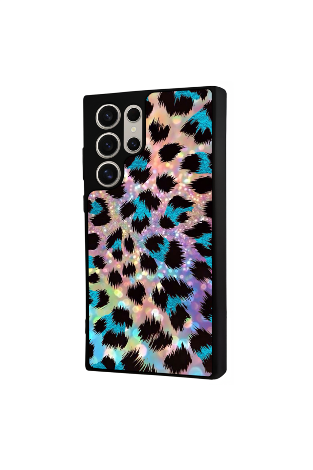 Samsung Galaxy S23 Ultra Uyumlu Hologram Leopar Tasarımlı Glossy Premium Kılıf