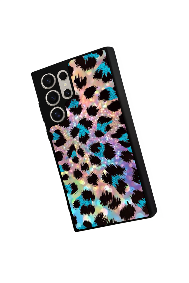 Samsung Galaxy S23 Ultra Uyumlu Hologram Leopar Tasarımlı Glossy Premium Kılıf