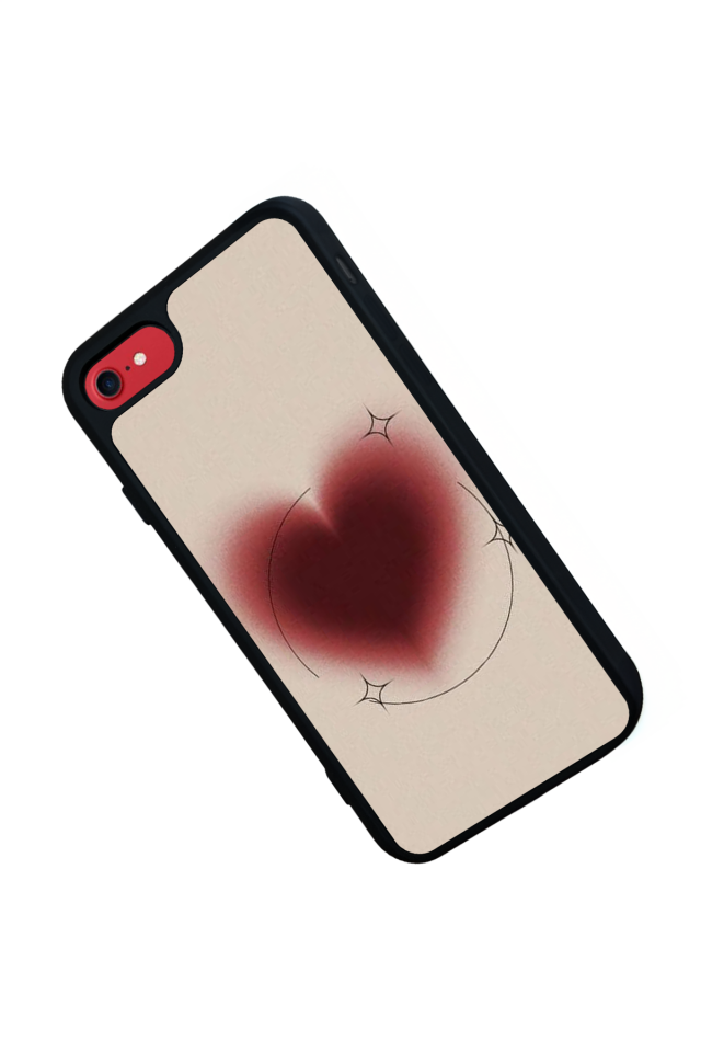 iPhone SE Uyumlu Kalp Love Tasarımlı Glossy Premium Kılıf