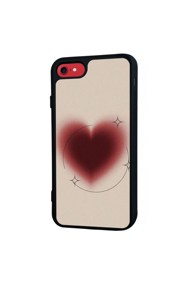 iPhone SE Uyumlu Kalp Love Tasarımlı Glossy Premium Kılıf
