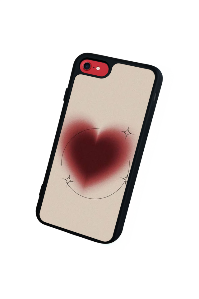 iPhone SE Uyumlu Kalp Love Tasarımlı Glossy Premium Kılıf