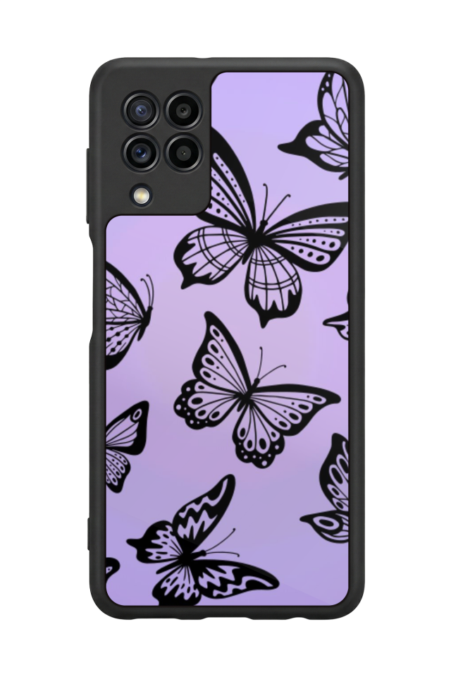 Samsung Galaxy M32 Uyumlu Kelebek Tasarımlı Glossy Premium Kılıf