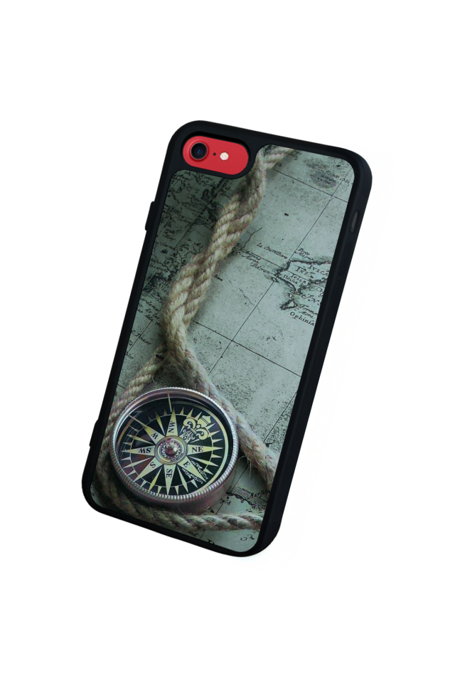 iPhone 8 Uyumlu Pusula Tasarımlı Glossy Premium Kılıf