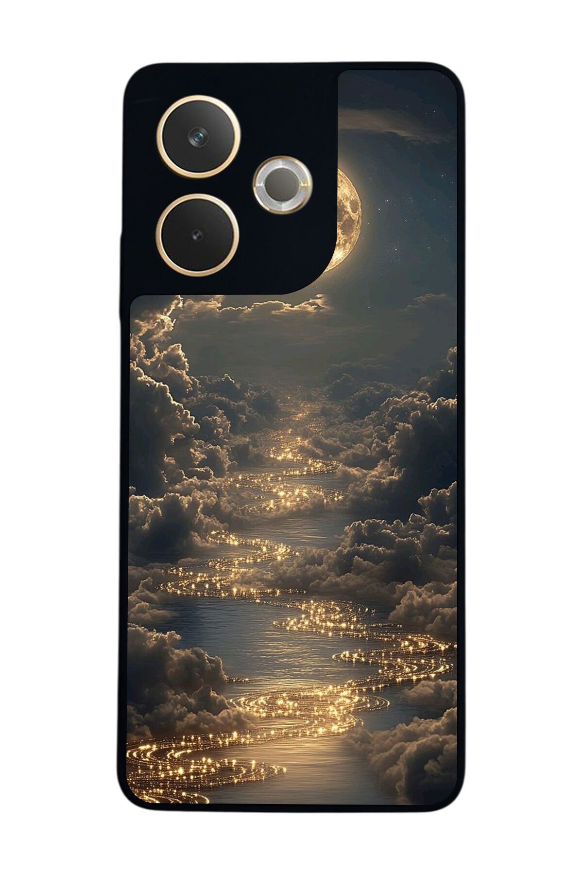 Oppo A5 Pro Uyumlu Ay Tasarımlı Glossy Premium Kılıf