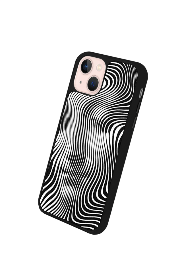 iPhone 13 Mini Uyumlu Çizgi Sanatı Tasarımlı Glossy Premium Kılıf