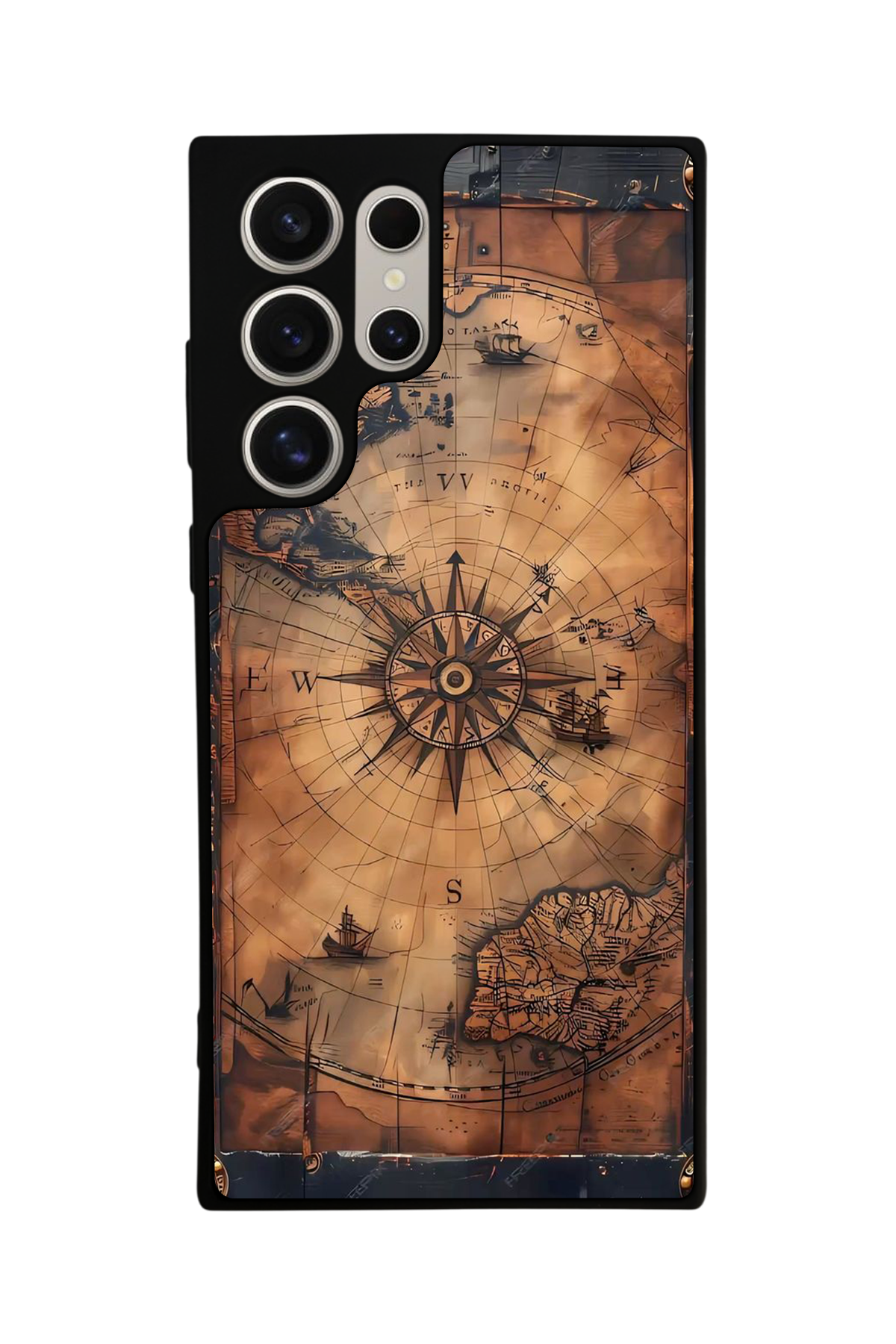 Samsung Galaxy S23 Ultra Uyumlu Harita Tasarımlı Glossy Premium Kılıf