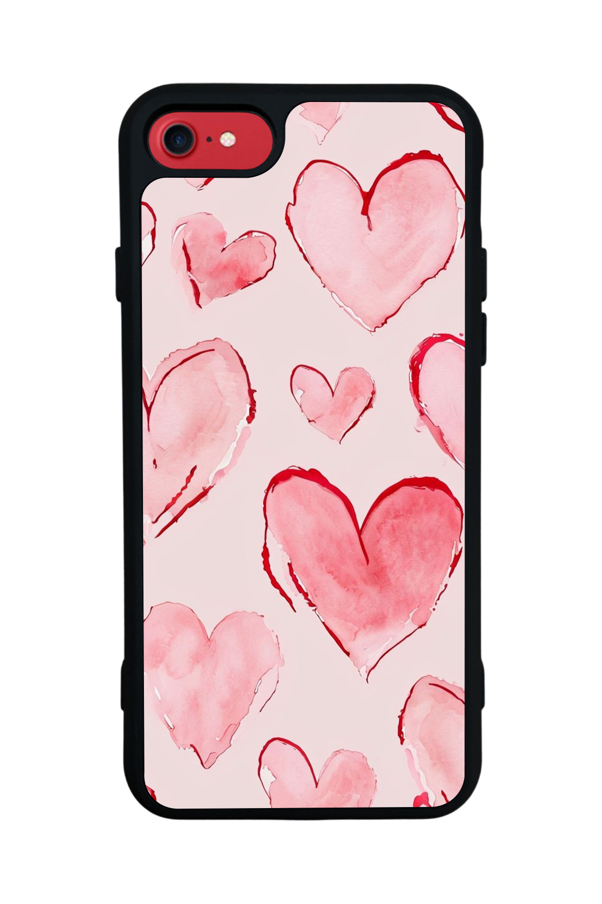iPhone SE Uyumlu Kalp Love Tasarımlı Glossy Premium Kılıf