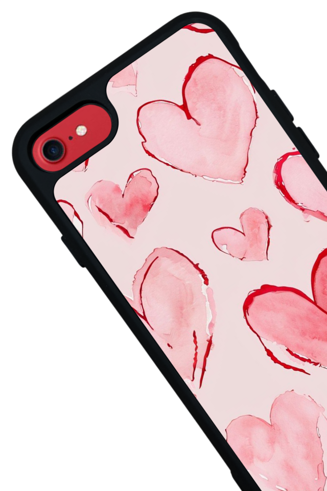 iPhone SE Uyumlu Kalp Love Tasarımlı Glossy Premium Kılıf