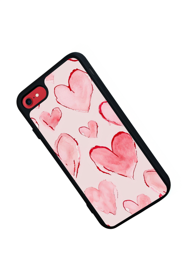 iPhone SE Uyumlu Kalp Love Tasarımlı Glossy Premium Kılıf