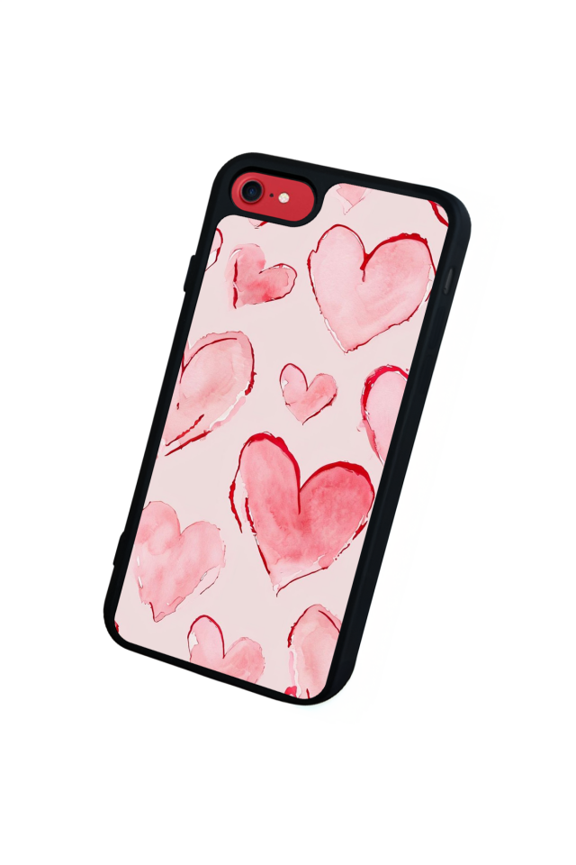 iPhone SE Uyumlu Kalp Love Tasarımlı Glossy Premium Kılıf