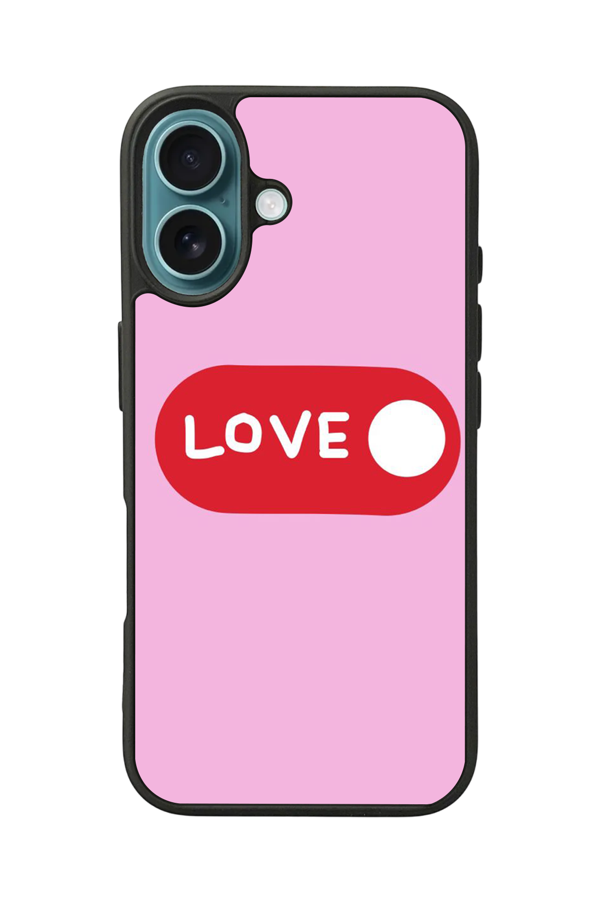 iPhone 16 Plus Uyumlu Kalp Love Tasarımlı Glossy Premium Kılıf