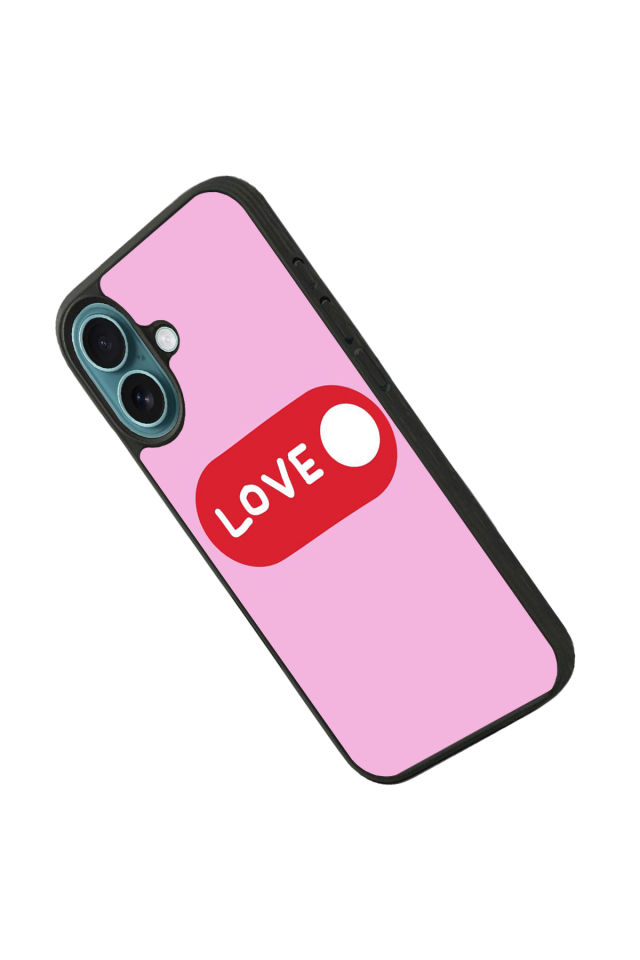 iPhone 16 Plus Uyumlu Kalp Love Tasarımlı Glossy Premium Kılıf