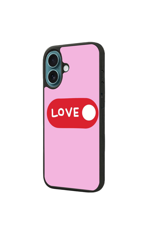 iPhone 16 Plus Uyumlu Kalp Love Tasarımlı Glossy Premium Kılıf