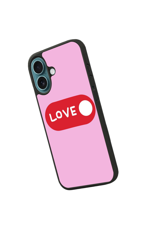 iPhone 16 Plus Uyumlu Kalp Love Tasarımlı Glossy Premium Kılıf