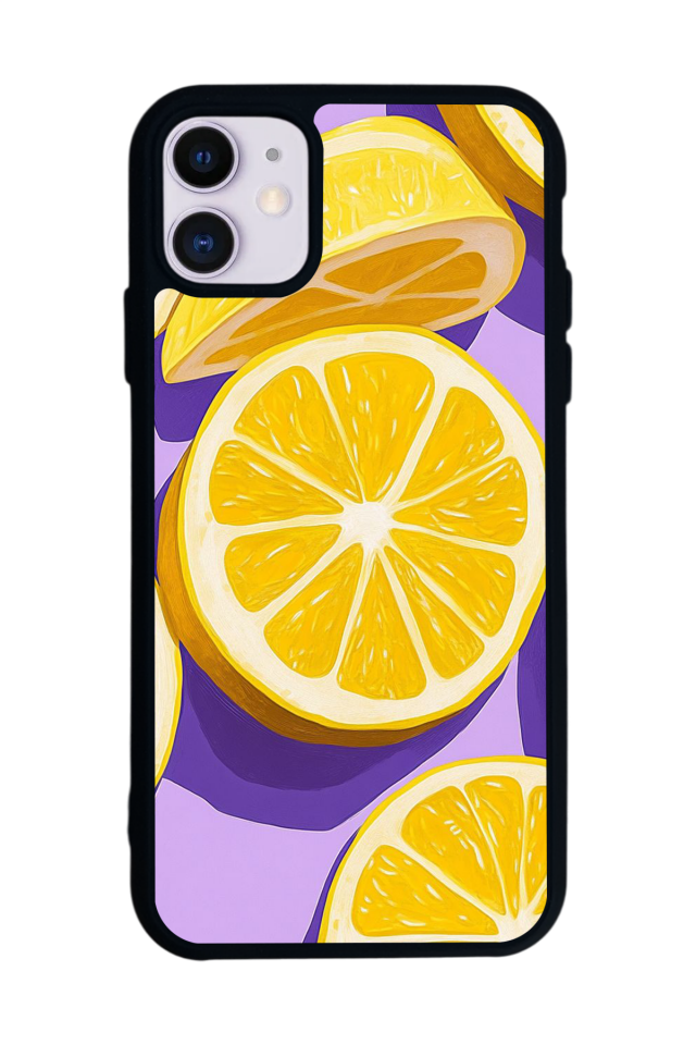 iPhone 11 Uyumlu Limon Tasarımlı Glossy Premium Kılıf