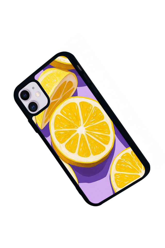 iPhone 11 Uyumlu Limon Tasarımlı Glossy Premium Kılıf