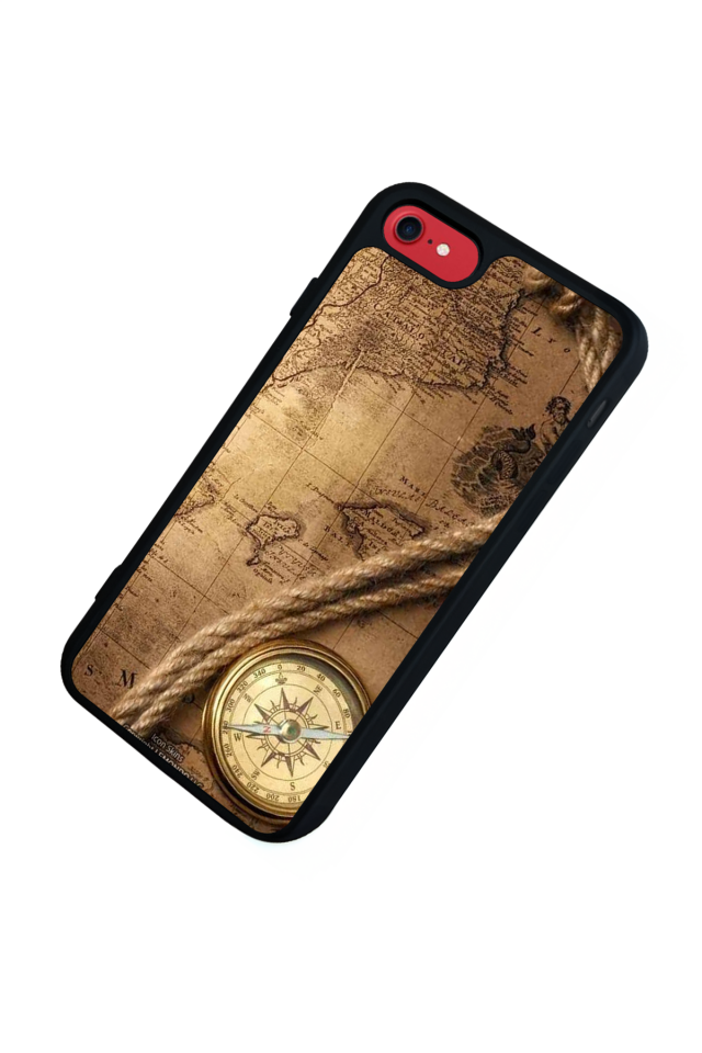 iPhone 8 Uyumlu Pusula Tasarımlı Glossy Premium Kılıf