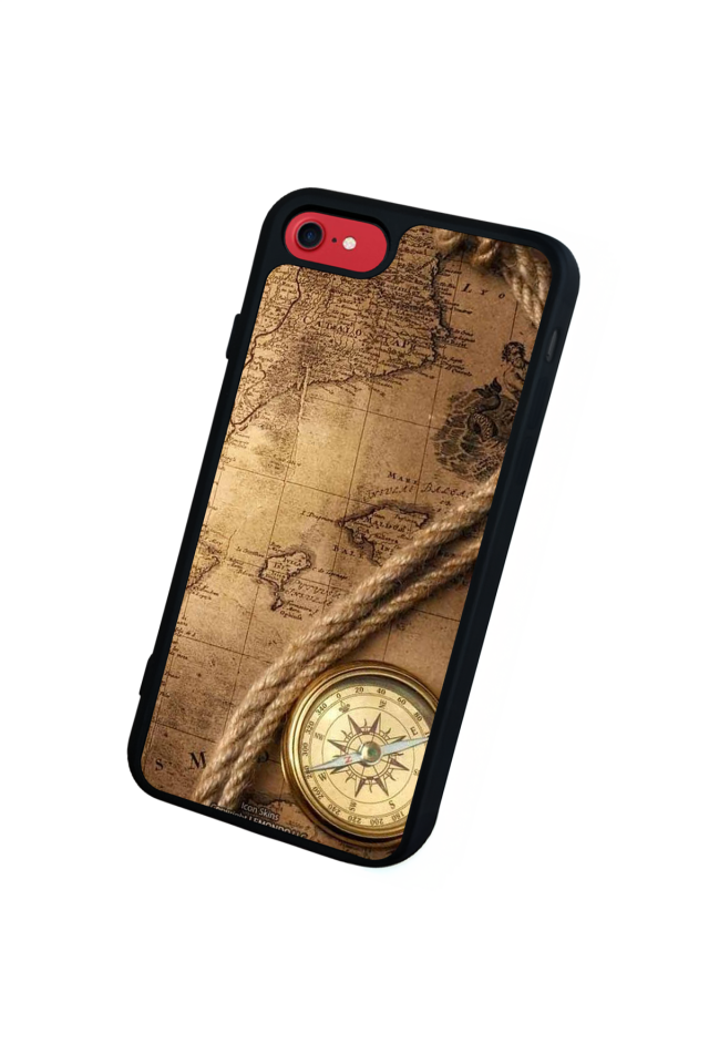 iPhone 8 Uyumlu Pusula Tasarımlı Glossy Premium Kılıf