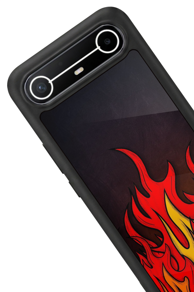 Tecno Spark Slim 5G Uyumlu Retro Flame Patterns Tasarımlı Glossy Premium Kılıf