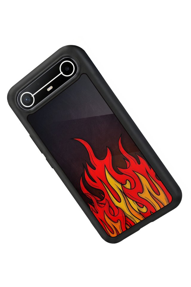 Tecno Spark Slim 5G Uyumlu Retro Flame Patterns Tasarımlı Glossy Premium Kılıf