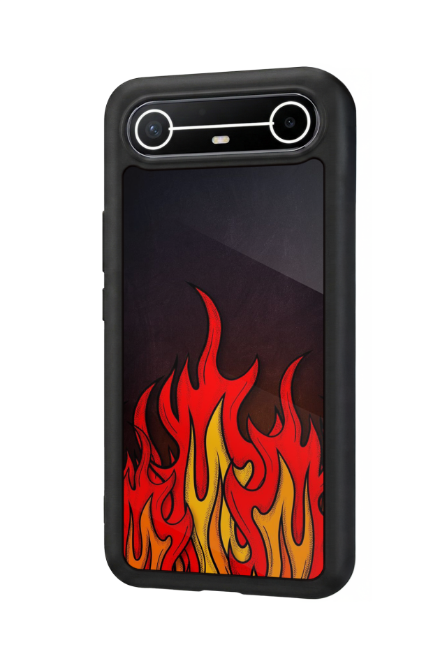 Tecno Spark Slim 5G Uyumlu Retro Flame Patterns Tasarımlı Glossy Premium Kılıf