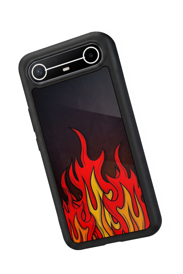 Tecno Spark Slim 5G Uyumlu Retro Flame Patterns Tasarımlı Glossy Premium Kılıf