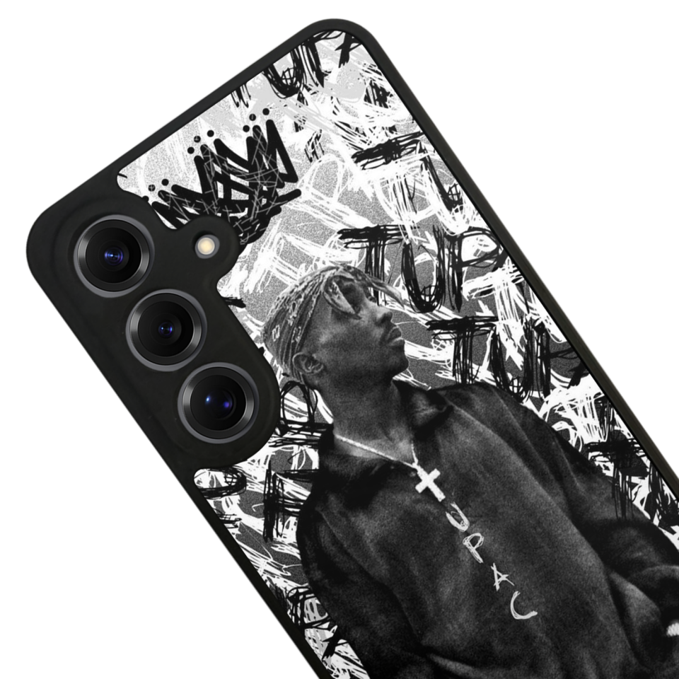 Samsung Galaxy S25 Uyumlu Tupac Tasarımlı Glossy Premium Kılıf