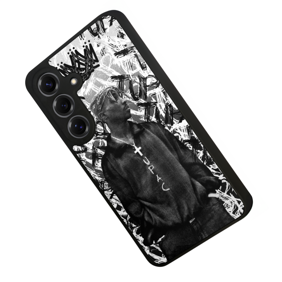 Samsung Galaxy S25 Uyumlu Tupac Tasarımlı Glossy Premium Kılıf