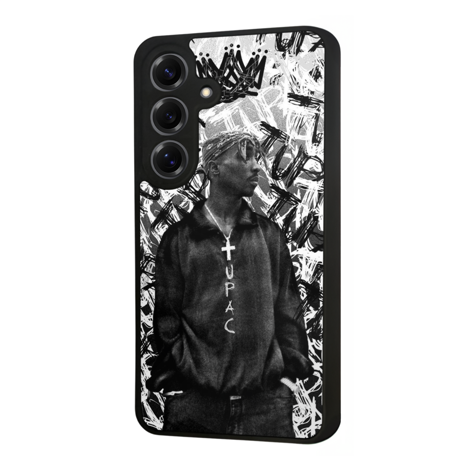 Samsung Galaxy S25 Uyumlu Tupac Tasarımlı Glossy Premium Kılıf