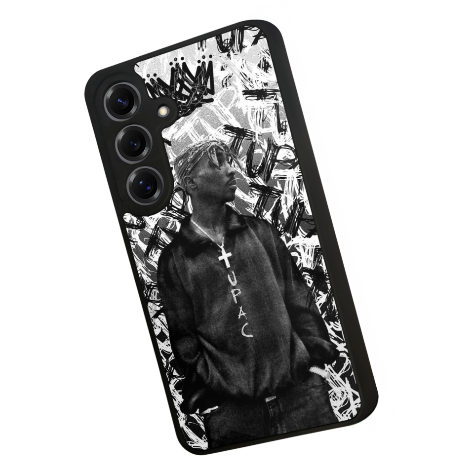 Samsung Galaxy S25 Uyumlu Tupac Tasarımlı Glossy Premium Kılıf