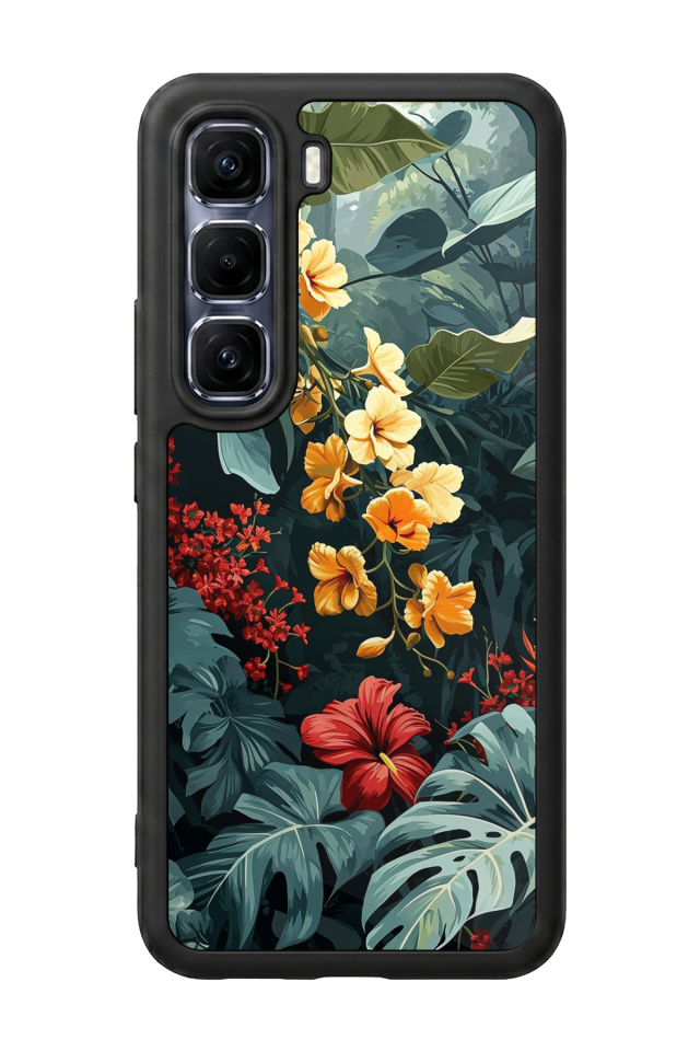 Infinix Hot 60 Pro Plus Uyumlu Botanik Tasarımlı Glossy Premium Kılıf