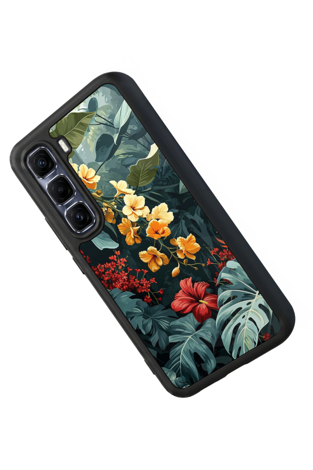 Infinix Hot 60 Pro Plus Uyumlu Botanik Tasarımlı Glossy Premium Kılıf