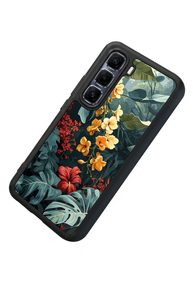 Infinix Hot 60 Pro Plus Uyumlu Botanik Tasarımlı Glossy Premium Kılıf