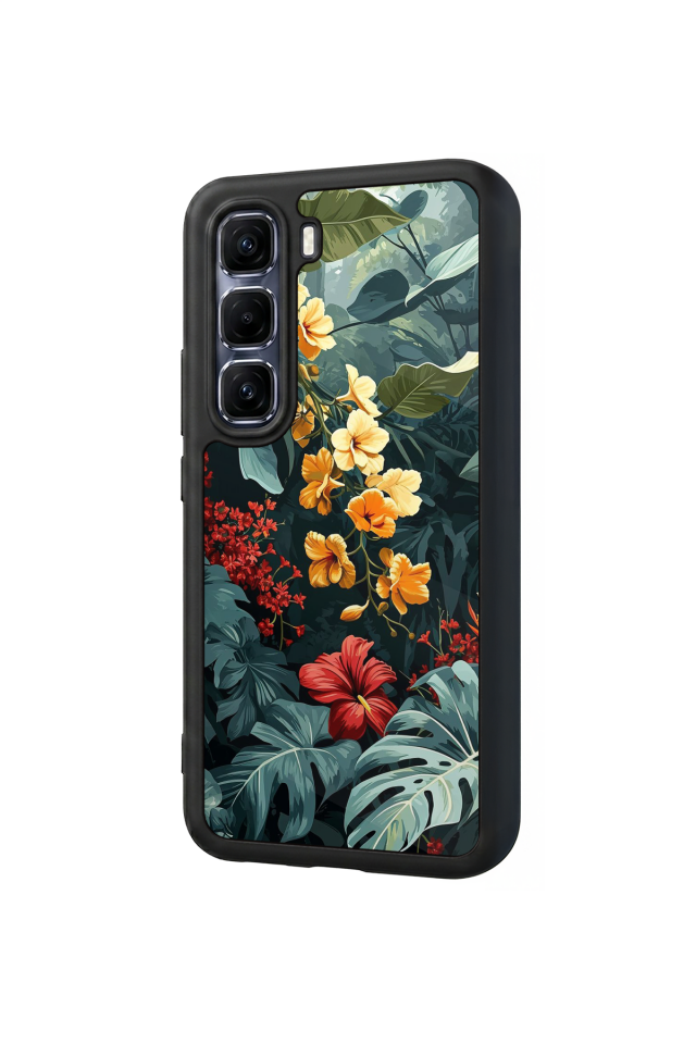 Infinix Hot 60 Pro Plus Uyumlu Botanik Tasarımlı Glossy Premium Kılıf