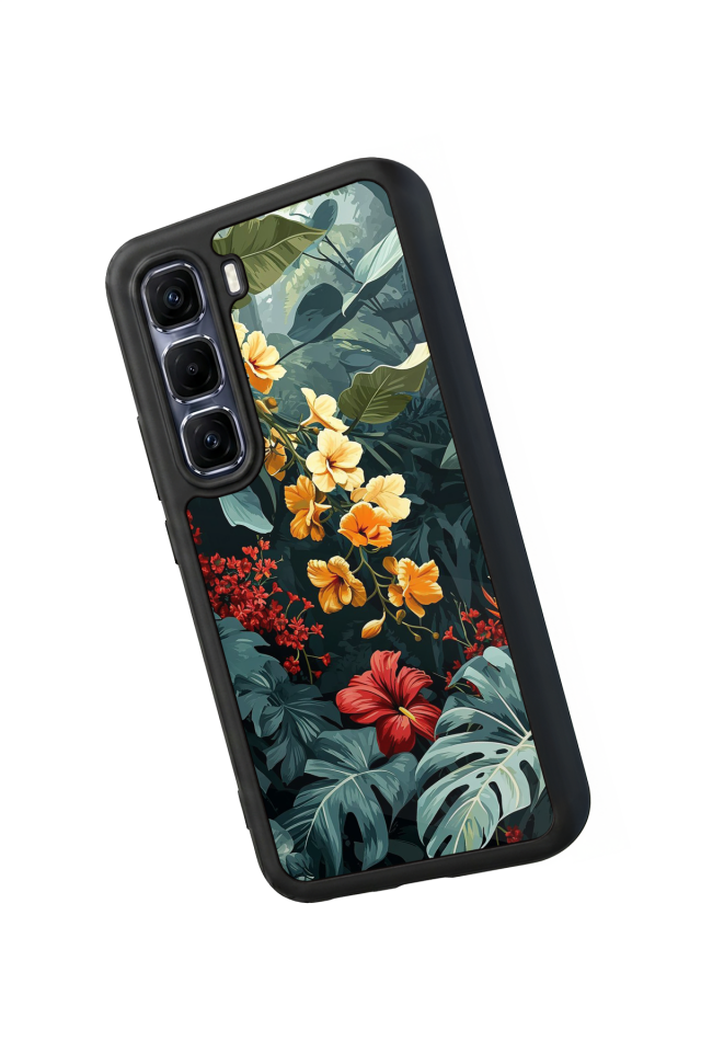 Infinix Hot 60 Pro Plus Uyumlu Botanik Tasarımlı Glossy Premium Kılıf