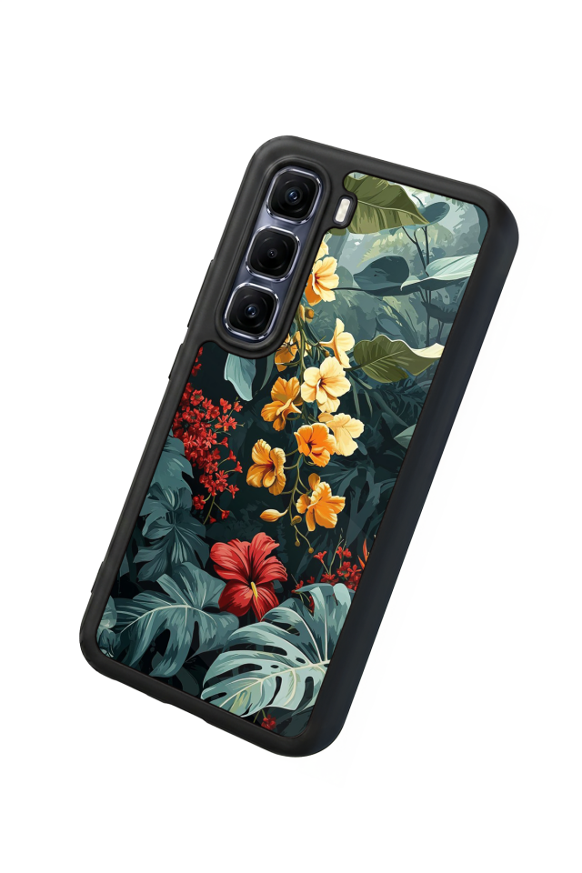 Infinix Hot 60 Pro Plus Uyumlu Botanik Tasarımlı Glossy Premium Kılıf