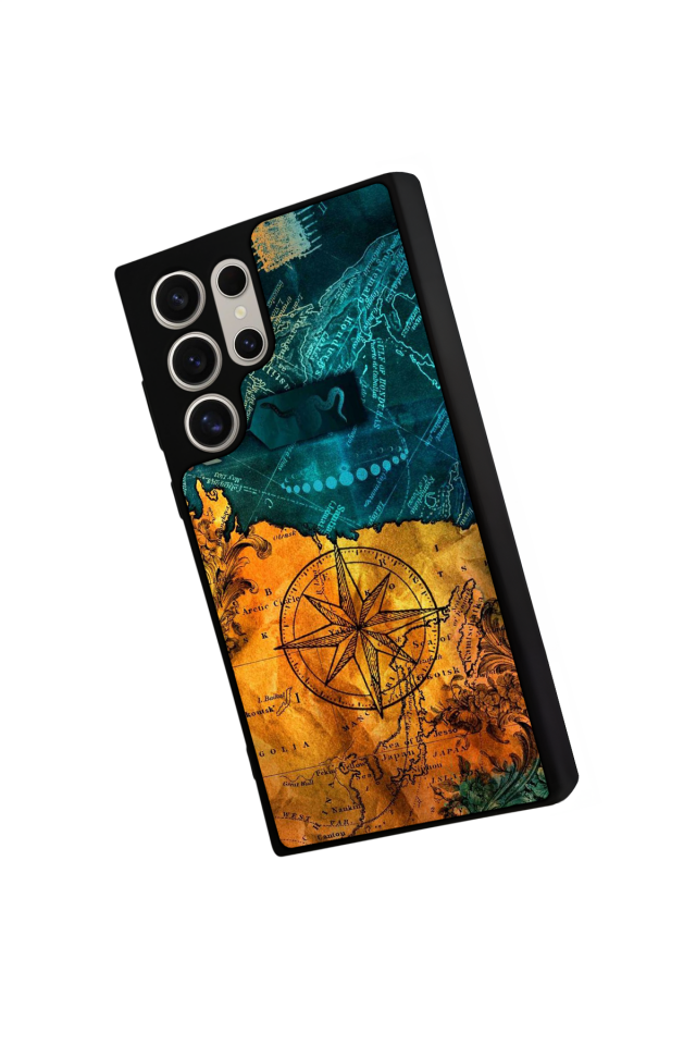 Samsung Galaxy S23 Ultra Uyumlu Harita Tasarımlı Glossy Premium Kılıf