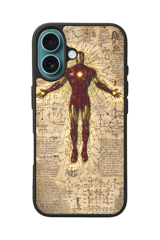 iPhone 16 Uyumlu  Iron Man ( Demir Adam ) Tasarımlı Glossy Premium Kılıf