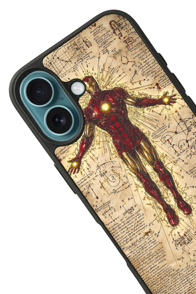 iPhone 16 Uyumlu  Iron Man ( Demir Adam ) Tasarımlı Glossy Premium Kılıf