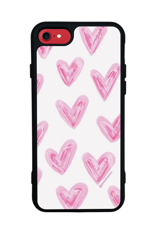 iPhone SE Uyumlu Kalp Love Tasarımlı Glossy Premium Kılıf