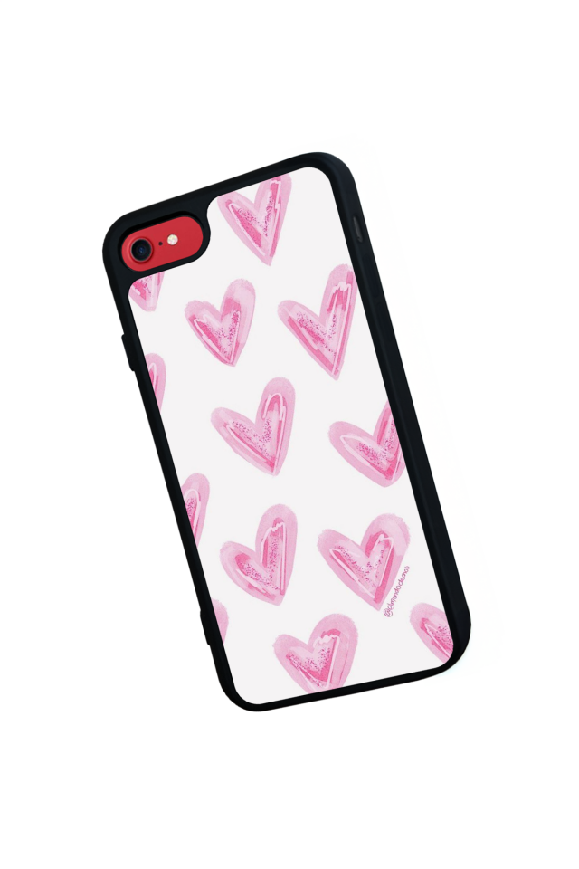 iPhone SE Uyumlu Kalp Love Tasarımlı Glossy Premium Kılıf