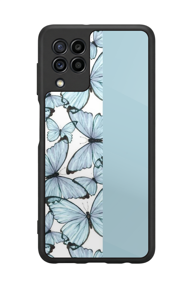 Samsung Galaxy M32 Uyumlu Kelebek Tasarımlı Glossy Premium Kılıf