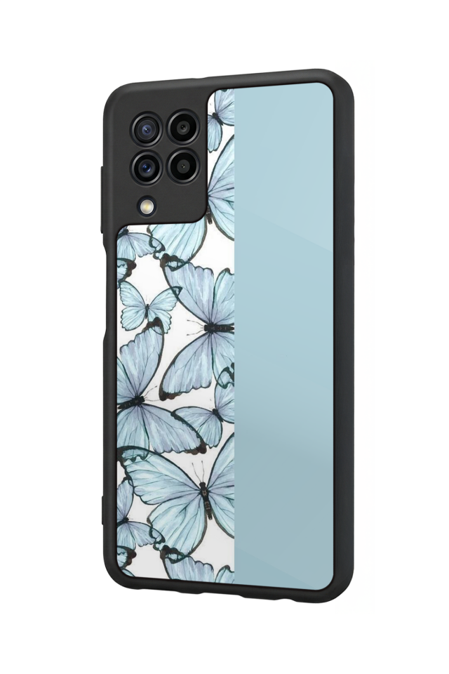 Samsung Galaxy M32 Uyumlu Kelebek Tasarımlı Glossy Premium Kılıf