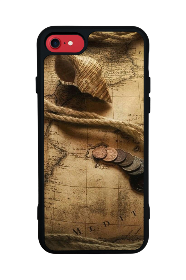 iPhone 8 Uyumlu Pusula Tasarımlı Glossy Premium Kılıf