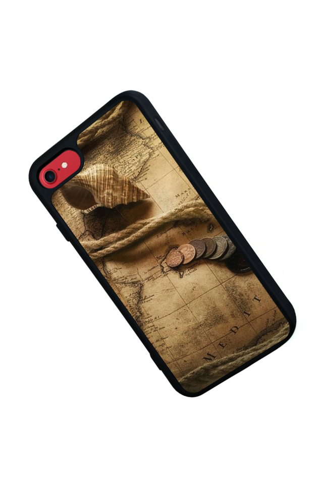 iPhone 8 Uyumlu Pusula Tasarımlı Glossy Premium Kılıf