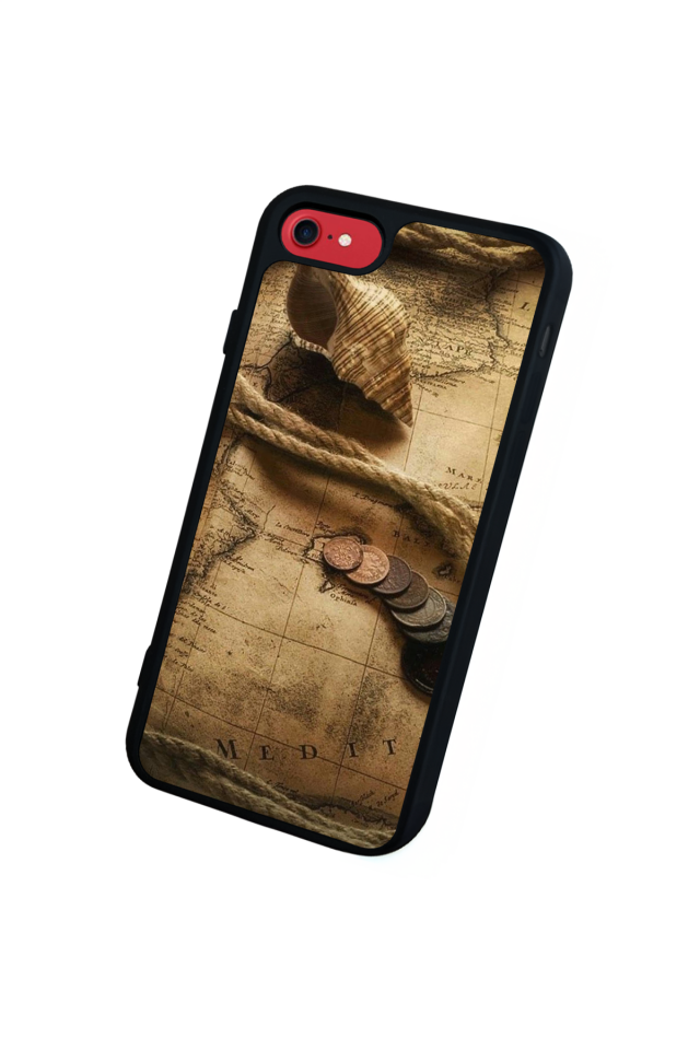 iPhone 8 Uyumlu Pusula Tasarımlı Glossy Premium Kılıf