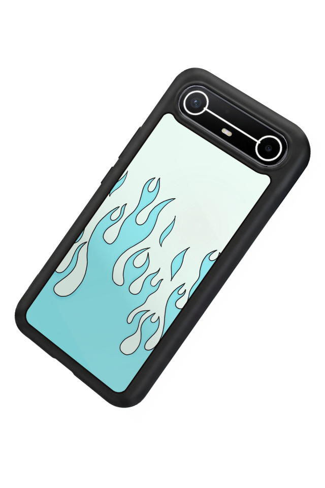 Tecno Spark Slim 5G Uyumlu Retro Flame Patterns Tasarımlı Glossy Premium Kılıf